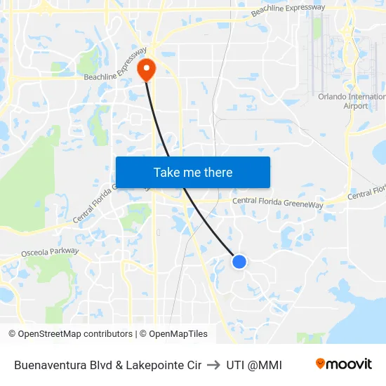 Buenaventura Blvd & Lakepointe Cir to UTI @MMI map