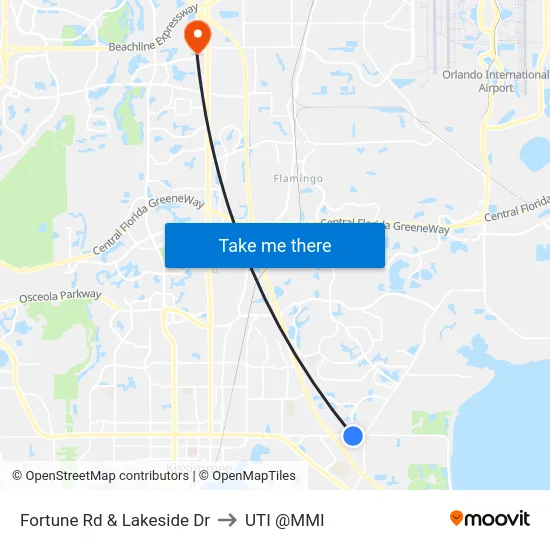 Fortune Rd & Lakeside Dr to UTI @MMI map