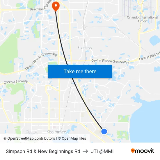 Simpson Rd & New Beginnings Rd to UTI @MMI map