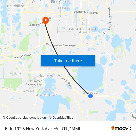 E Us 192 & New York Ave to UTI @MMI map