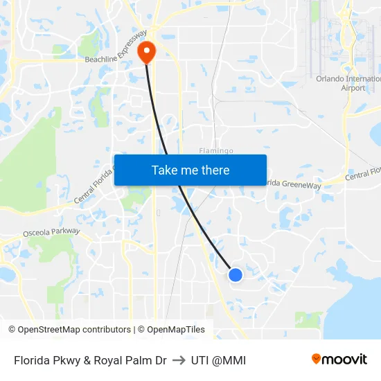 Florida Pkwy & Royal Palm Dr to UTI @MMI map