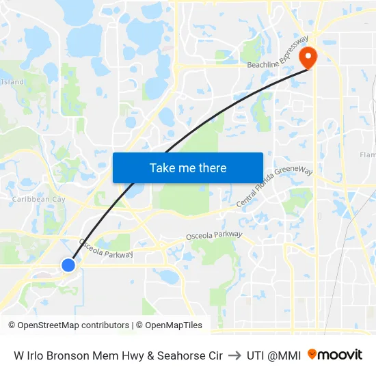 W Irlo Bronson Mem Hwy & Seahorse Cir to UTI @MMI map