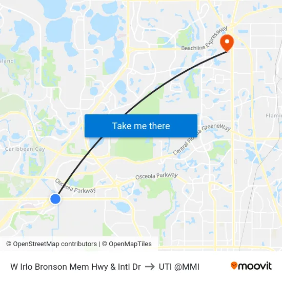 W Irlo Bronson Mem Hwy & International Dr S to UTI @MMI map