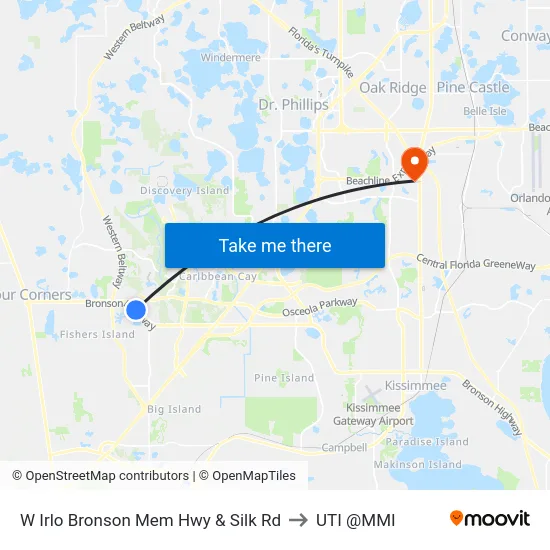 W Irlo Bronson Mem Hwy & Silk Rd to UTI @MMI map