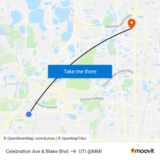 Celebration Ave & Blake Blvd to UTI @MMI map