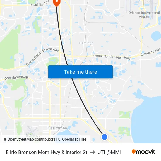 E Irlo Bronson Mem Hwy & Interior St to UTI @MMI map