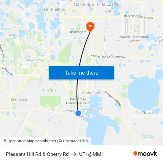 Pleasant Hill Rd & Oberry Rd to UTI @MMI map