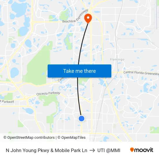 N John Young Pkwy & Mobile Park Ln to UTI @MMI map