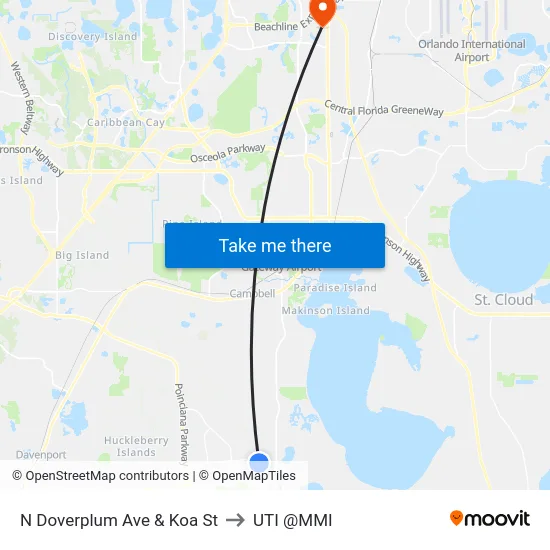 N Doverplum Ave & Koa St to UTI @MMI map