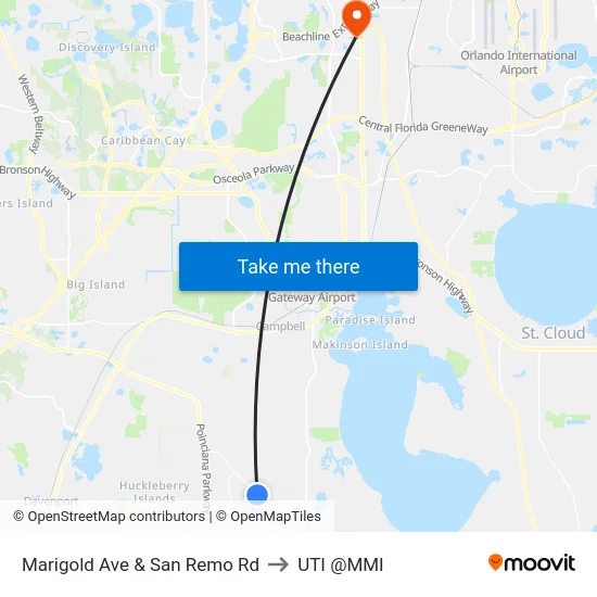 Marigold Ave & San Remo Rd to UTI @MMI map