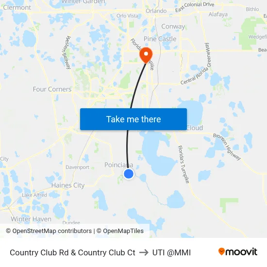 Country Club Rd & Country Club Ct to UTI @MMI map