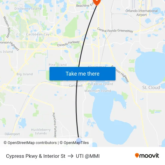 Cypress Pkwy & Interior St to UTI @MMI map