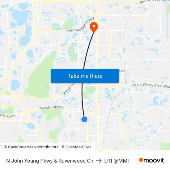 N John Young Pkwy & Ravenwood Cir to UTI @MMI map