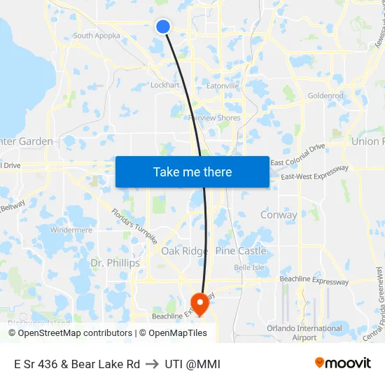 E Sr 436 & Bear Lake Rd to UTI @MMI map