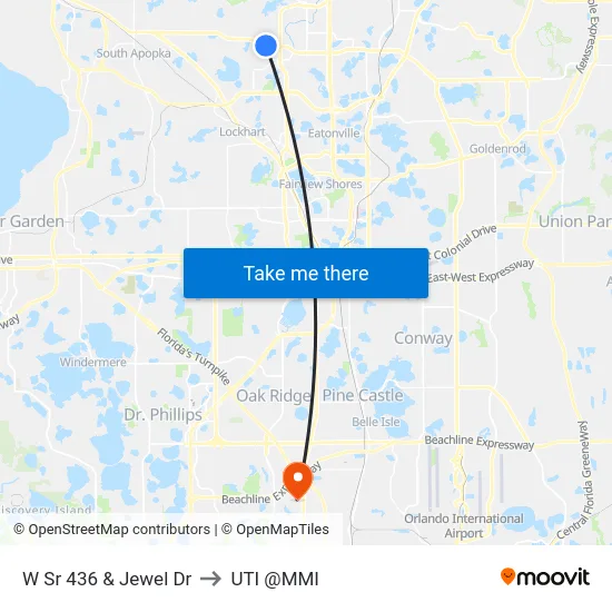 W Sr 436 & Jewel Dr to UTI @MMI map
