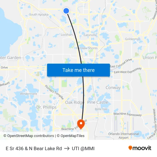 E Sr 436 & N Bear Lake Rd to UTI @MMI map