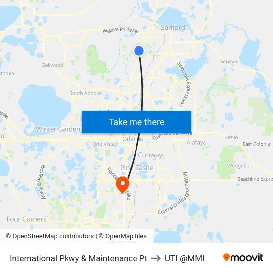 International Pkwy & Maintenance Pt to UTI @MMI map