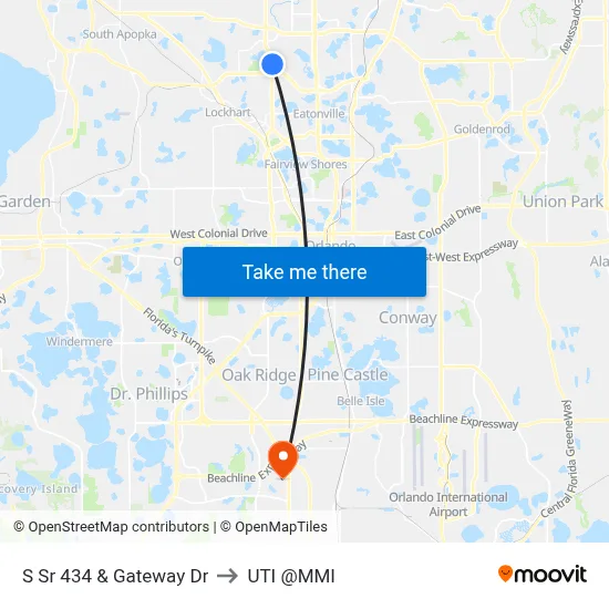 S Sr 434 & Gateway Dr to UTI @MMI map