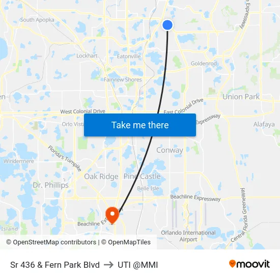Sr 436 & Fern Park Blvd to UTI @MMI map