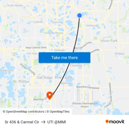 Sr 436 & Carmel Cir to UTI @MMI map