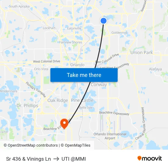 Sr 436 & Vinings Ln to UTI @MMI map