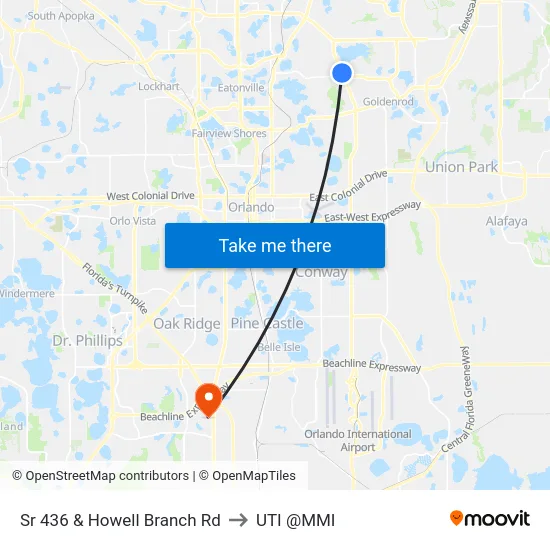 Sr 436 & Howell Branch Rd to UTI @MMI map
