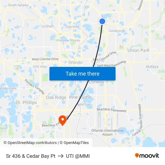 Sr 436 & Cedar Bay Pt to UTI @MMI map