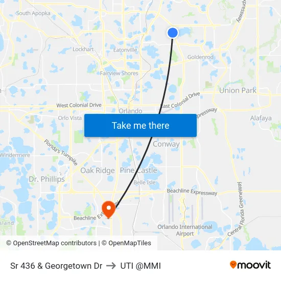 Sr 436 & Georgetown Dr to UTI @MMI map