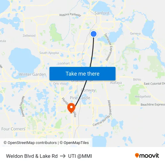Weldon Blvd & Lake Rd to UTI @MMI map