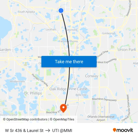 W Sr 436 & Laurel St to UTI @MMI map