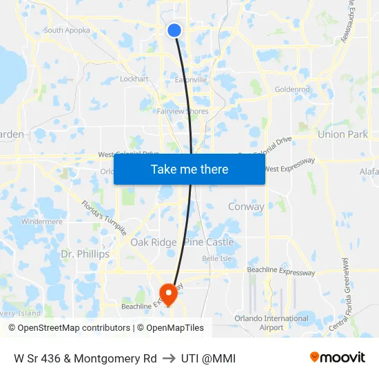 W Sr 436 & Montgomery Rd to UTI @MMI map