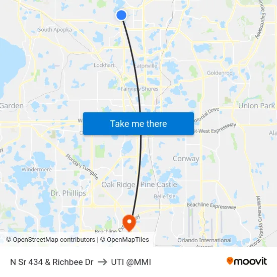 N Sr 434 & Richbee Dr to UTI @MMI map