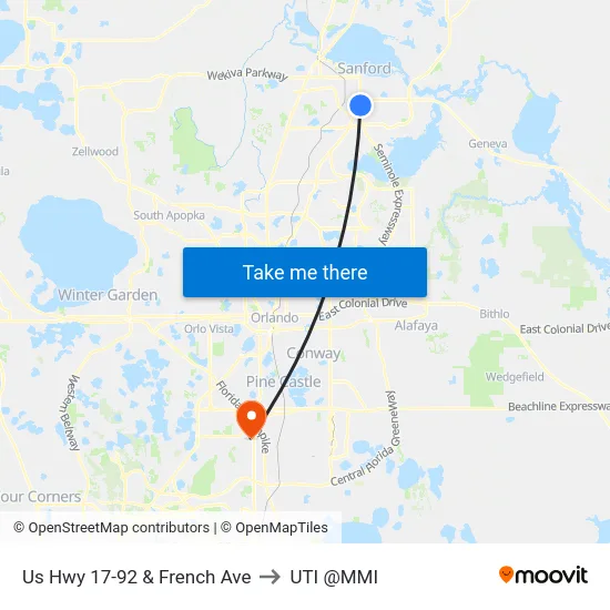 Us Hwy 17-92 & French Ave to UTI @MMI map