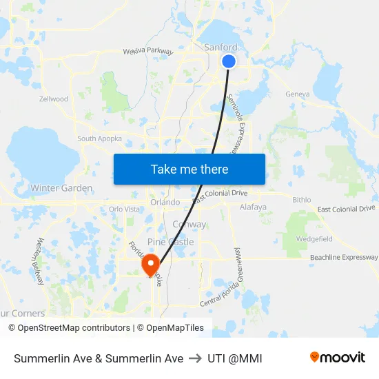 Summerlin Ave & Summerlin Ave to UTI @MMI map
