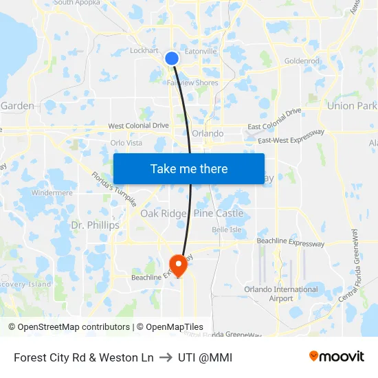 Forest City Rd & Weston Ln to UTI @MMI map