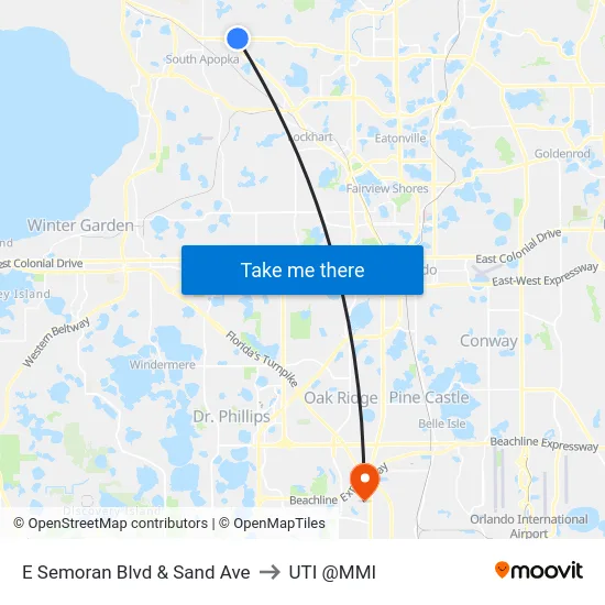 E Semoran Blvd & Sand Ave to UTI @MMI map