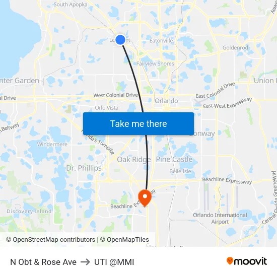 N Obt & Rose Ave to UTI @MMI map