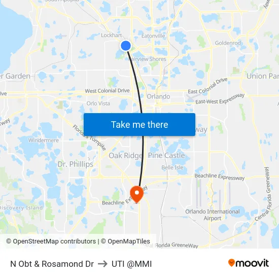 N Orange Blossom Trl & Rosamond Dr to UTI @MMI map