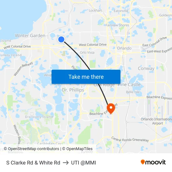S Clarke Rd & White Rd to UTI @MMI map