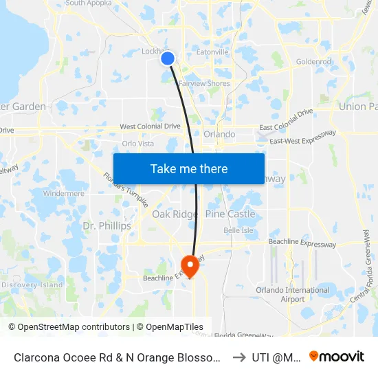 Clarcona Ocoee Rd & N Orange Blossom Trl to UTI @MMI map