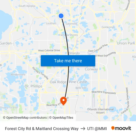 Forest City Rd & Maitland Crossing Way to UTI @MMI map