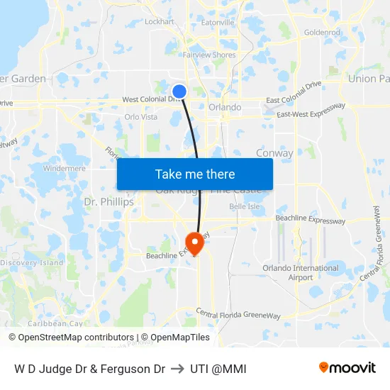 W D Judge Dr & Ferguson Dr to UTI @MMI map