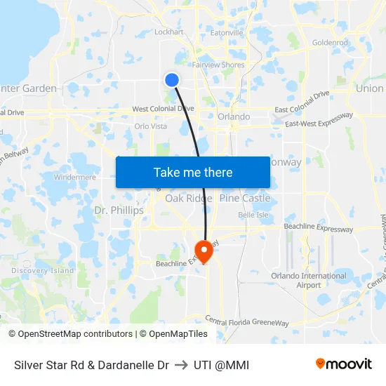 Silver Star Rd & Dardanelle Dr to UTI @MMI map
