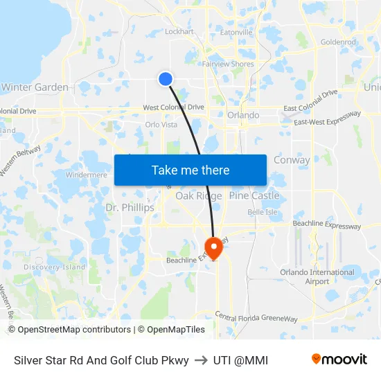 Silver Star Rd And Golf Club Pkwy to UTI @MMI map