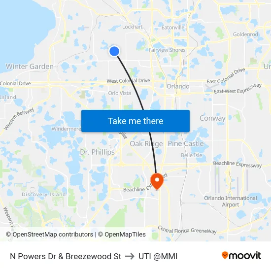 N Powers Dr & Breezewood St to UTI @MMI map