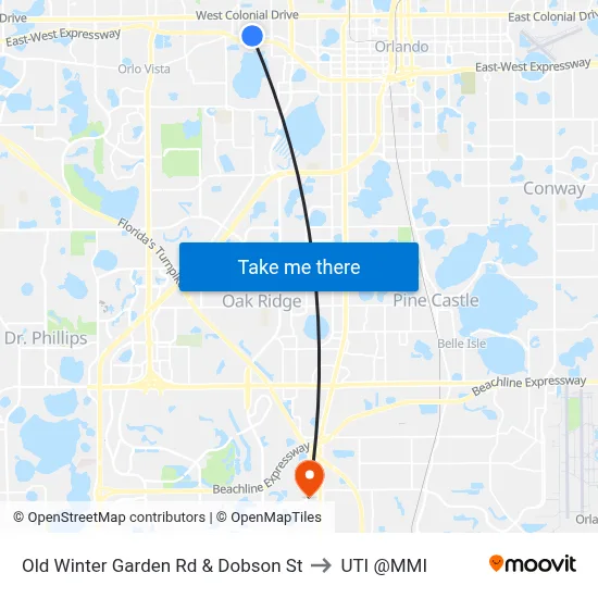 Old Winter Garden Rd & Dobson St to UTI @MMI map