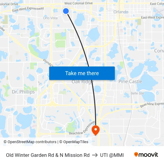 Old Winter Garden Rd & N Mission Rd to UTI @MMI map