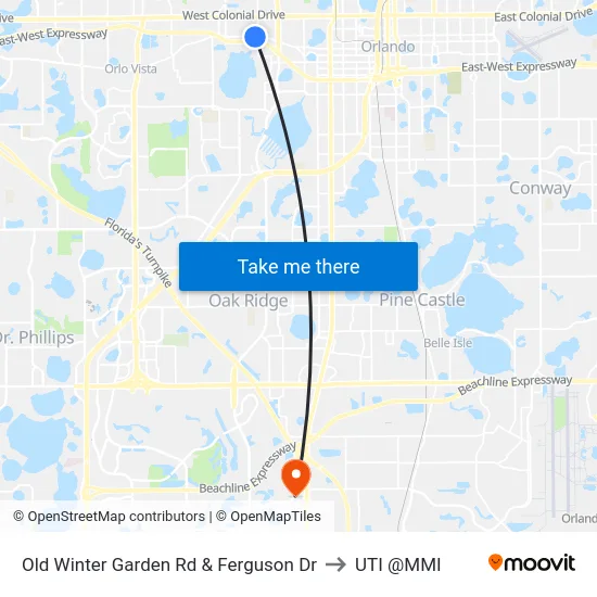 Old Winter Garden Rd & Ferguson Dr to UTI @MMI map