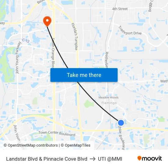 Landstar Blvd & Pinnacle Cove Blvd to UTI @MMI map