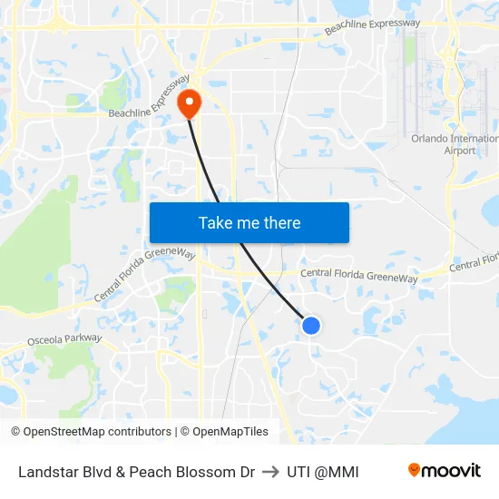 Landstar Blvd & Peach Blossom Dr to UTI @MMI map